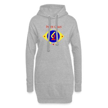 Pas de Calais - Sweat-shirt à capuche long Femme - gris chiné - Devant