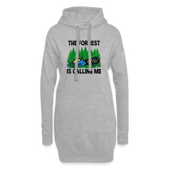 Scie boiserie bûcheron arbre déclaration forêt - Sweat-shirt à capuche long Femme - gris chiné - Devant