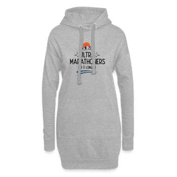 Les ultra-marathoniens le font plus longtemps - Sweat-shirt à capuche long Femme - gris chiné - Devant
