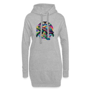 Tortue - Sweat-shirt à capuche long Femme - gris chiné - Devant
