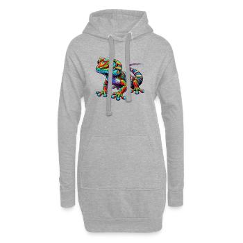 Gecko - Hoodie-Kleid - Grau meliert - Vorne