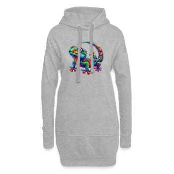 Gecko - Sweat-shirt à capuche long Femme - gris chiné - Devant