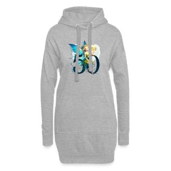 50 Jahre Fee Elfe süß Geburtstag Geschenk - Hoodie-Kleid - Grau meliert - Vorne