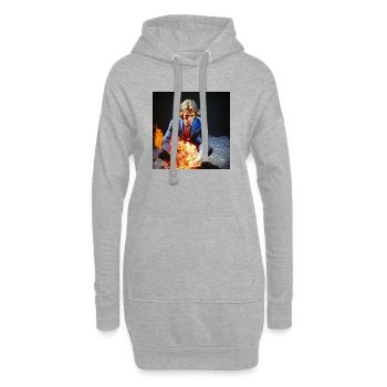 Der Burning Man 02 - Hoodie-Kleid - Grau meliert - Vorne