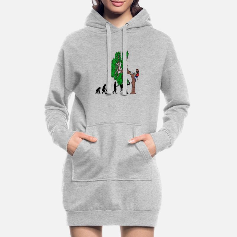 Tree Evolution Bois Bûcheron Forêt de bûcherons Sweat-shirt à capuche long Femme