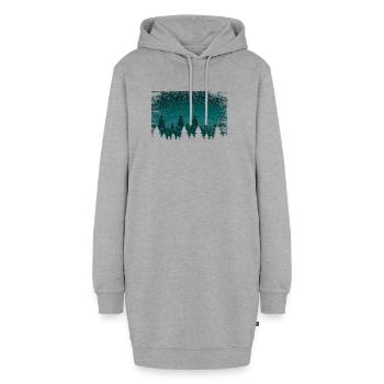 Schneefall Tannen | snowland with transparent area - Hoodie-Kleid - Grau meliert - Vorne