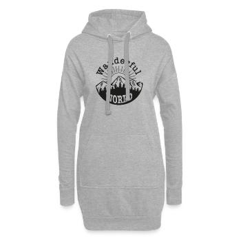 Wanderful World – Wandern & Outdoor Motiv - Hoodie-Kleid - Grau meliert - Vorne