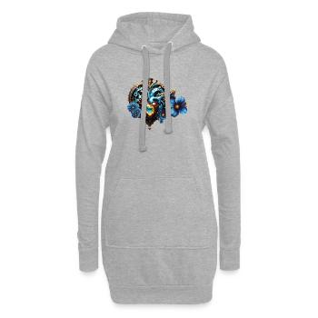 Coeur Steampunk génial - Sweat-shirt à capuche long Femme - gris chiné - Devant