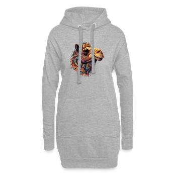 Chameau - Sweat-shirt à capuche long Femme - gris chiné - Devant