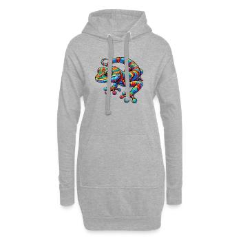 Gecko - Hoodie-Kleid - Grau meliert - Vorne
