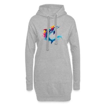 Delfin - Hoodie-Kleid - Grau meliert - Vorne