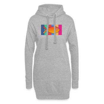 Bunte Fische - Hoodie-Kleid - Grau meliert - Vorne