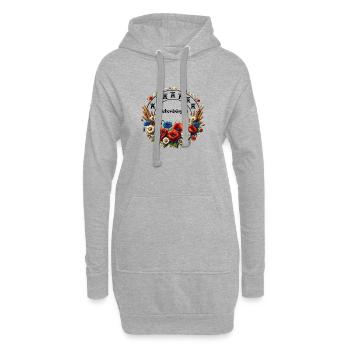 Siebenbuergen Tshirt mit floralem Design für Damen - Hoodie-Kleid - Grau meliert - Vorne