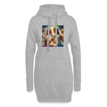 L’amour entre femmes - Sweat-shirt à capuche long Femme - gris chiné - Devant