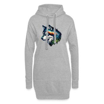 Loup - Sweat-shirt à capuche long Femme - gris chiné - Devant