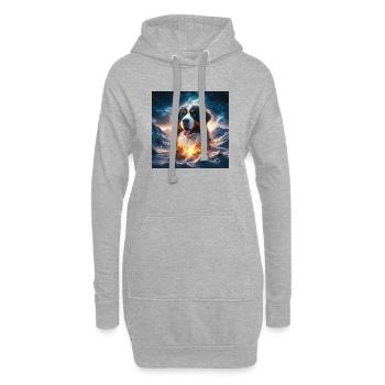 Bouvier bernois - Sweat-shirt à capuche long Femme - gris chiné - Devant