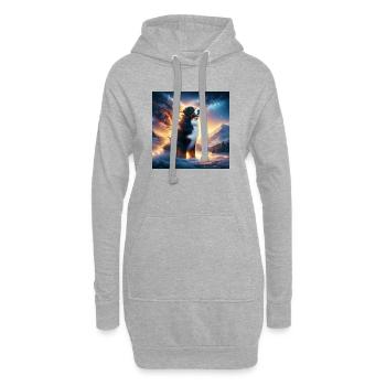 Bouvier bernois - Sweat-shirt à capuche long Femme - gris chiné - Devant