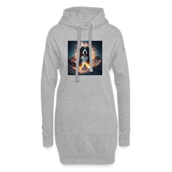 Bouvier bernois - Sweat-shirt à capuche long Femme - gris chiné - Devant