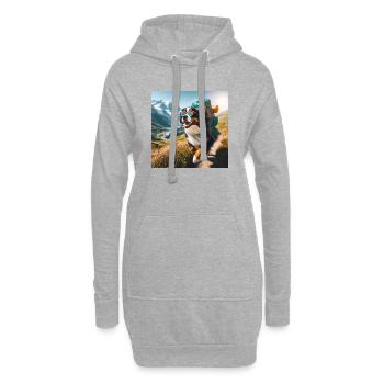 Bouvier bernois - Sweat-shirt à capuche long Femme - gris chiné - Devant