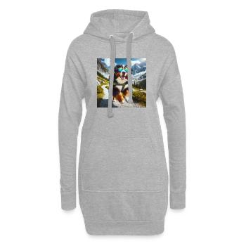 Bouvier bernois - Sweat-shirt à capuche long Femme - gris chiné - Devant