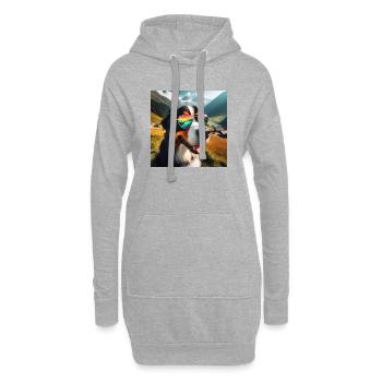 Bouvier bernois - Sweat-shirt à capuche long Femme - gris chiné - Devant