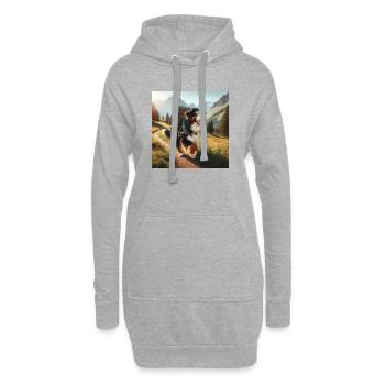 Bouvier bernois - Sweat-shirt à capuche long Femme - gris chiné - Devant