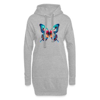Schmetterling - Hoodie-Kleid - Grau meliert - Vorne