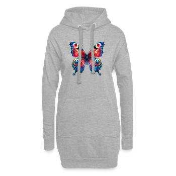 Schmetterling - Hoodie-Kleid - Grau meliert - Vorne