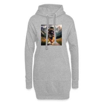 L’art de Leonberg - Sweat-shirt à capuche long Femme - gris chiné - Devant