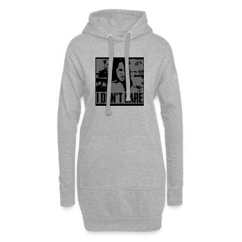 T-shirt expressif - Sweat-shirt à capuche long Femme - gris chiné - Devant
