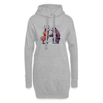 Finance Actions Taureau Ours Wall Street Cadeau - Sweat-shirt à capuche long Femme - gris chiné - Devant
