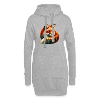Renard - Sweat-shirt à capuche long Femme - gris chiné - Devant