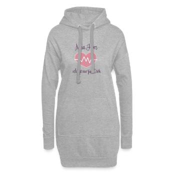 Mein Herz schlägt nur für Dich - Hoodie-Kleid - Grau meliert - Vorne