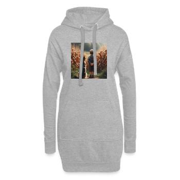 Art du berger allemand - Sweat-shirt à capuche long Femme - gris chiné - Devant