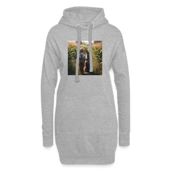Deutscher Schäferhund Kunst - Hoodie-Kleid - Grau meliert - Vorne