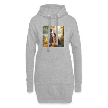 Deutscher Schäferhund Kunst - Hoodie-Kleid - Grau meliert - Vorne