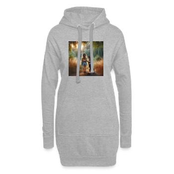 German Shepherd Art - Hoodie Dress - heather grey - Front