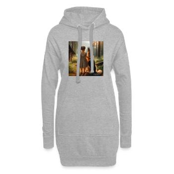 Art du berger allemand - Sweat-shirt à capuche long Femme - gris chiné - Devant