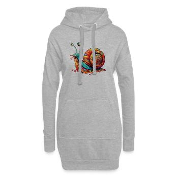 Escargot - Sweat-shirt à capuche long Femme - gris chiné - Devant