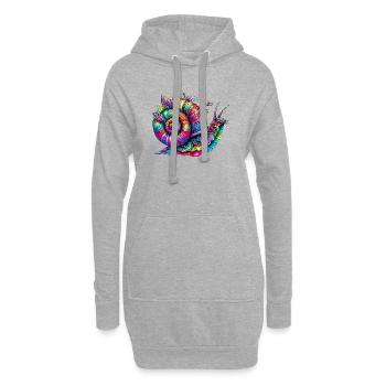 Escargot - Sweat-shirt à capuche long Femme - gris chiné - Devant