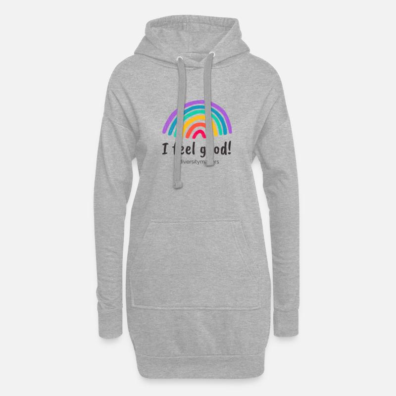 I feel good! #diversitymatters - Hoodie-Kleid - Grau meliert