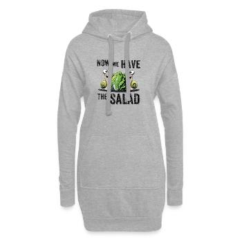 now we have the salad denglisch sprüche lustig - Hoodie-Kleid - Grau meliert - Vorne
