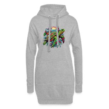 Japanische Schildkröte Japan Manga Comic - Hoodie-Kleid - Grau meliert - Vorne