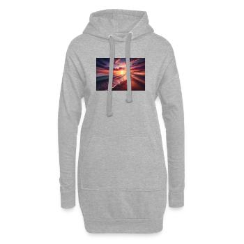 Affiche Peinture Coucher de soleil sur la plage - Sweat-shirt à capuche long Femme - gris chiné - Devant