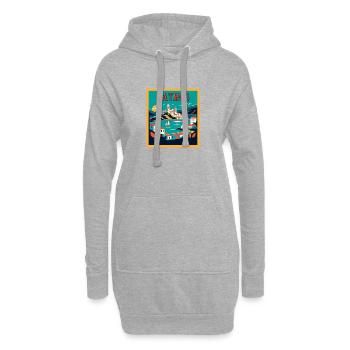 Patmos Griechenland Urlaub Ferien Reisen - Hoodie-Kleid - Grau meliert - Vorne