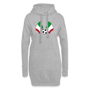Deux drapeaux italiens Football Italie - Sweat-shirt à capuche long Femme - gris chiné - Devant