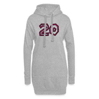 20 - Sweat-shirt à capuche long Femme - gris chiné - Devant