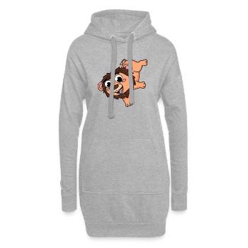Petit Lion - Sweat-shirt à capuche long Femme - gris chiné - Devant