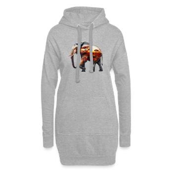 Éléphant - Sweat-shirt à capuche long Femme - gris chiné - Devant