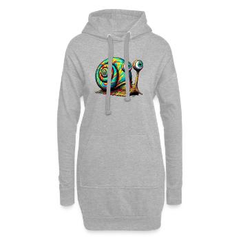 Escargot - Sweat-shirt à capuche long Femme - gris chiné - Devant